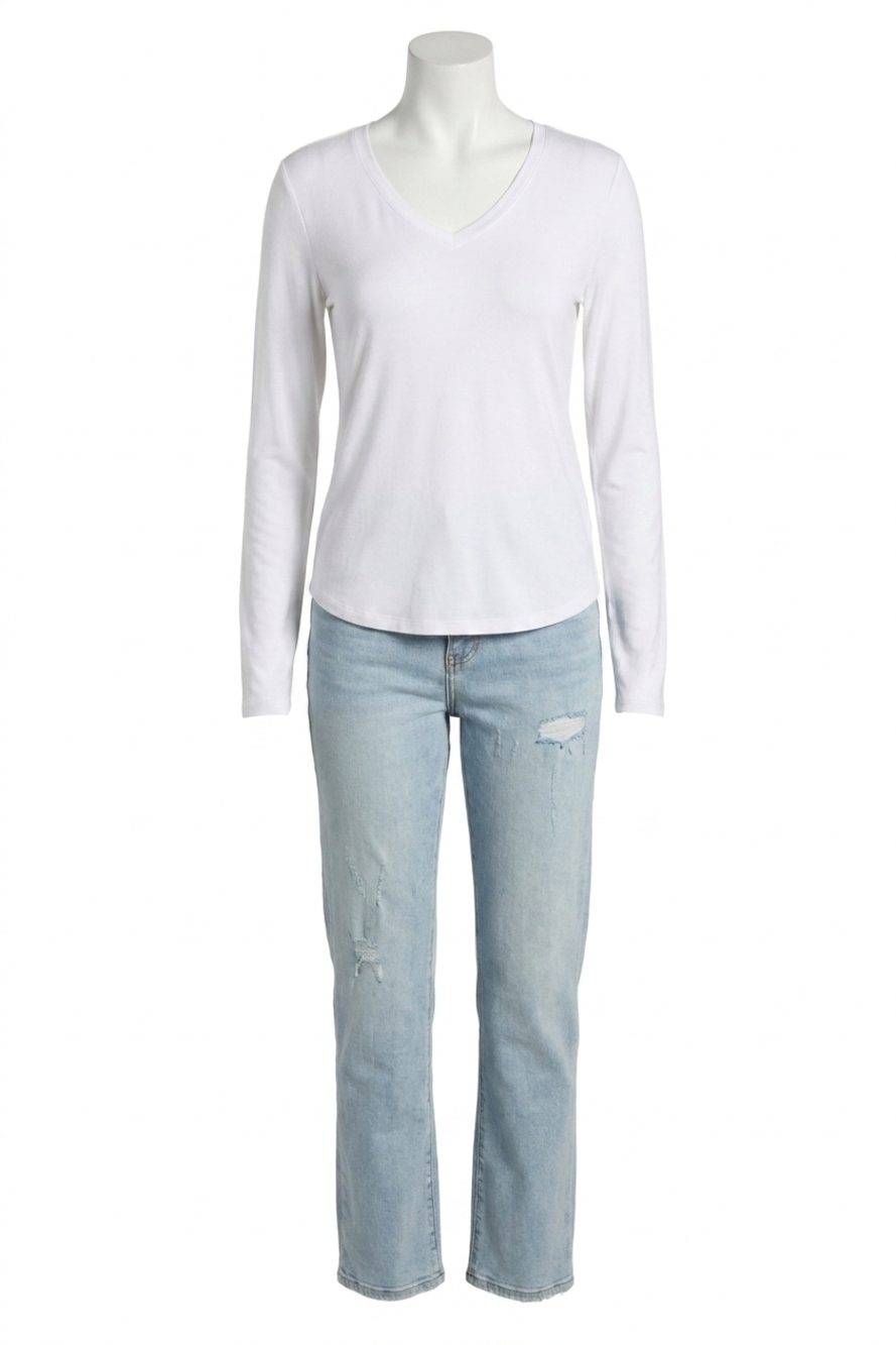 NEW ANOTHER LOVE sophie rib tee in white
